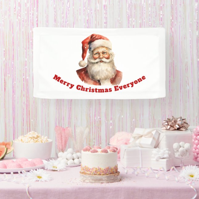 Retro Weihnachten Weihnachtsmann Frohe Weihnachten Banner (Party)