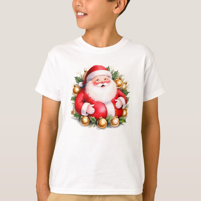 Retro Weihnachten Weihnachtsmann frohe Weihnachten T-Shirt (Vorderseite)