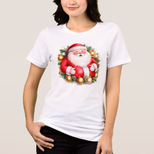 Retro Weihnachten Weihnachtsmann frohe Weihnachten Tri-Blend Shirt