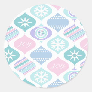 Retro Weihnachten Winter Pastell Runder Aufkleber