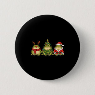Retro-Weihnachten Wüsten-Regenfrosch Weihnachtsman Button