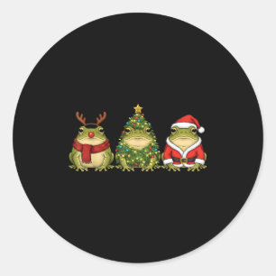 Retro-Weihnachten Wüstenregenfrosch Weihnachtsmann Runder Aufkleber