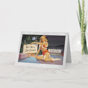 Retro Weihnachts-Button auf Feiertagskarte