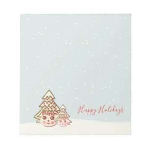 Retro Weihnachts-Cookie Trees Notepad Notizblock