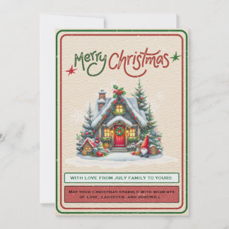 🎄Retro-Weihnachts-Cozy-Schneehäuschen Feiertagskarte