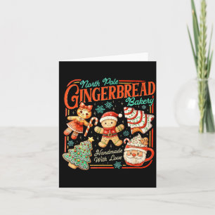 Retro-Weihnachts-Gingerbread-Bäckerei North Le Coo Karte