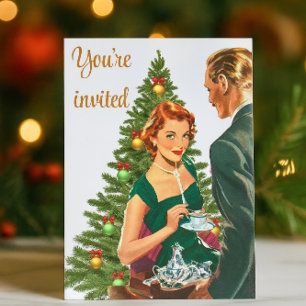 Retro Weihnachts-Party der 40er Jahre Einladung