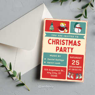 Retro Weihnachts-Party Einladung