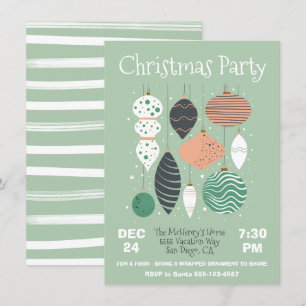 Retro Weihnachts Party Ornament Einladung