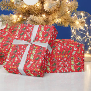 Retro-Weihnachts-Plüschtiere Puppen Trommel Ball Geschenkpapier