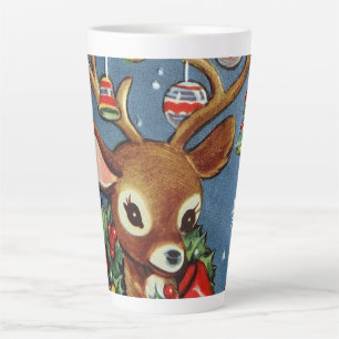 Retro-Weihnachts-Rentier-Feiertag Milchtasse
