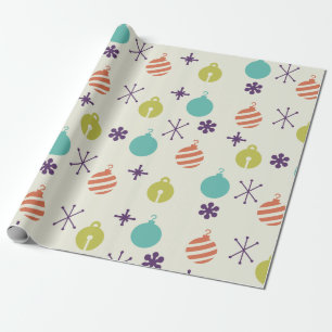 Retro-Weihnachts-Schneeflocken-Ornamente Geschenkpapier