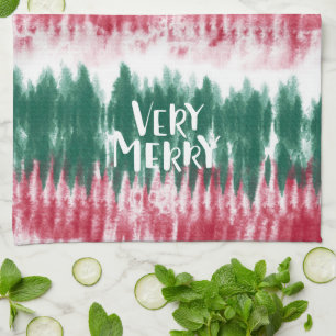 Retro-Weihnachts-Tie-Dye   Funky Festlich Geschirrtuch