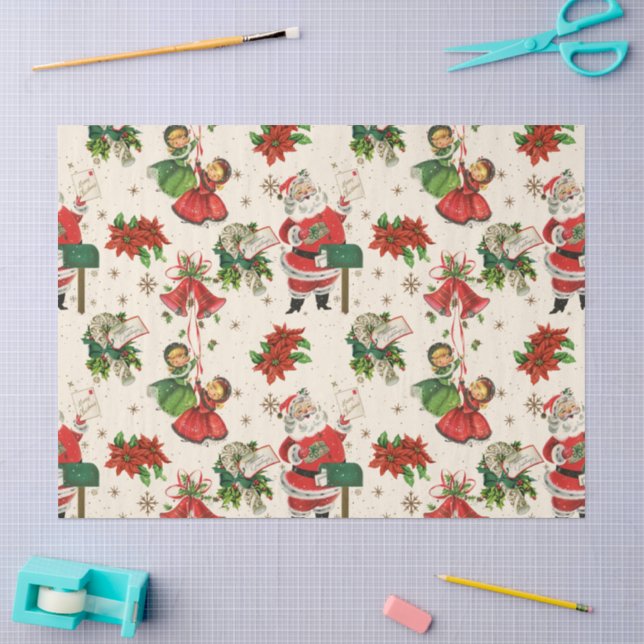 Retro-Weihnachts-Tissue-Papier Seidenpapier (Basteln)