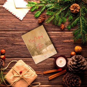 Retro Weihnachts-Typografie Postkarte