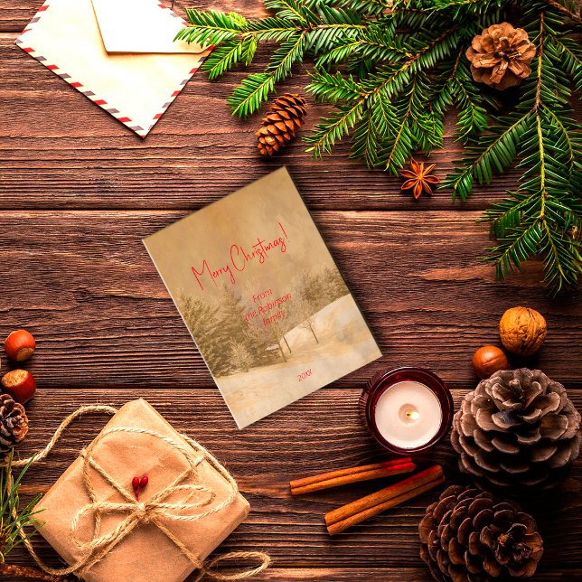 Retro Weihnachts-Typografie Postkarte (Von Creator hochgeladen)