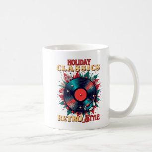Retro-Weihnachts-Vinyl-Magie Kaffeetasse