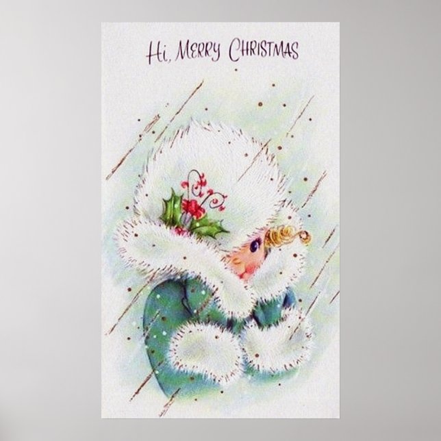 Retro Weihnachts-Weihnachtsgeschenk Poster (Vorne)