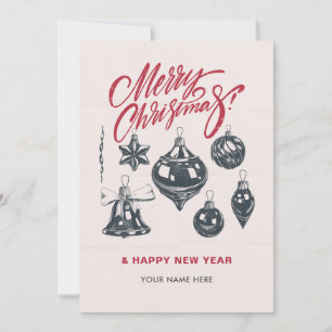 Retro-Weihnachtsbällchen Feiertagskarte