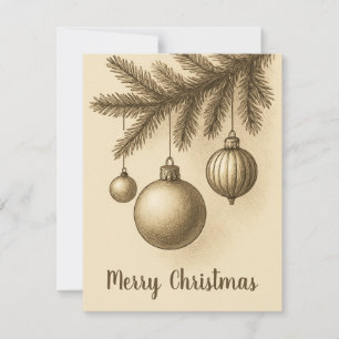 Retro Weihnachtsbälle Einfach Saison Trendy Feiertagskarte