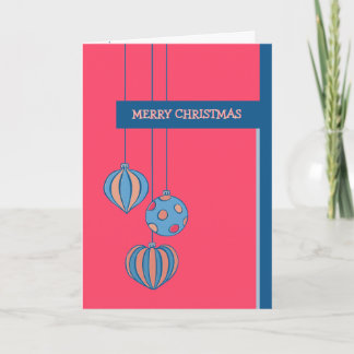 Retro Weihnachtsbälle Rote Karte