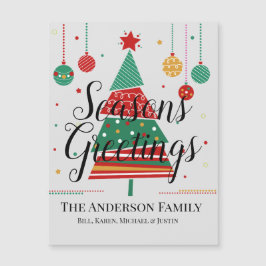 Retro Weihnachtsbaum Anpassbare Magnetkarte