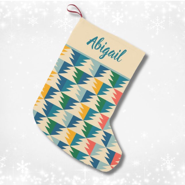 Retro Weihnachtsbaum Custom Kleiner Weihnachtsstrumpf (Retro Christmas Tree Custom Small Stocking)