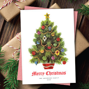 Retro-Weihnachtsbaum-Feiertags-Grußkarte ohne Foto