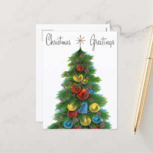 Retro-Weihnachtsbaum Feiertagspostkarte
