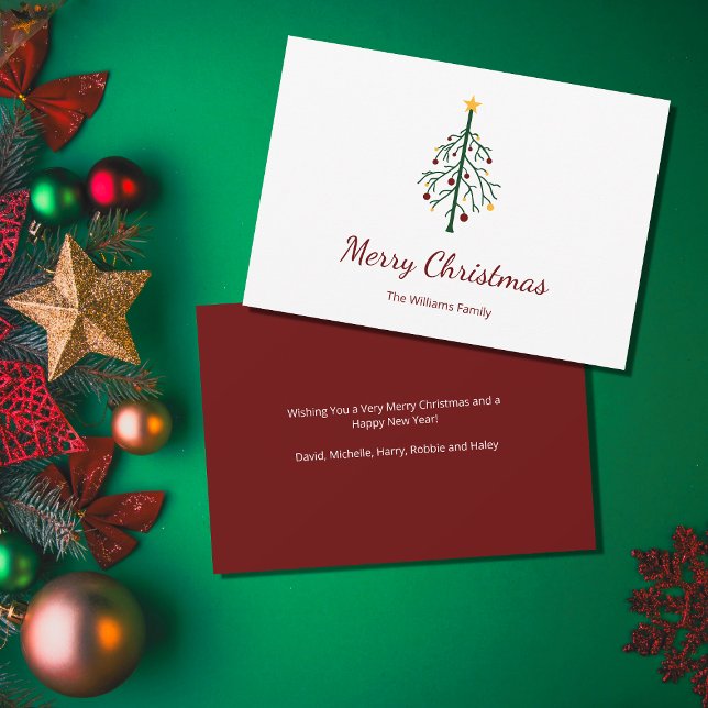 Retro Weihnachtsbaum Festive Red Feiertagskarte (Von Creator hochgeladen)