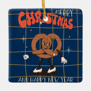 Retro-Weihnachtsbaum-Keks-Ornament Keramikornament