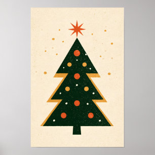 Retro-Weihnachtsbaum-Mid-Century-Plakat Poster