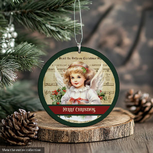 Retro-Weihnachtsbaumanhänger Fröhlicher Engel Kart Ornament