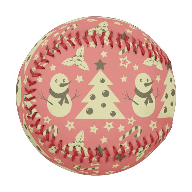 Retro Weihnachtsbäume Heilige Beerenstrasse Baseball (Vorderseite Links)
