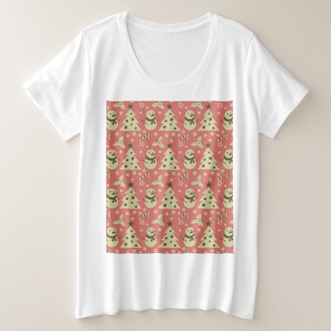 Retro Weihnachtsbäume Heilige Beerenstrasse Große Größe T-Shirt (Design vorne)