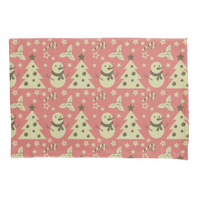 Retro Weihnachtsbäume Heilige Beerenstrasse Kissenbezug (Vorderseite)