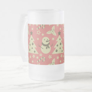 Retro Weihnachtsbäume Heilige Beerenstrasse Mattglas Bierglas