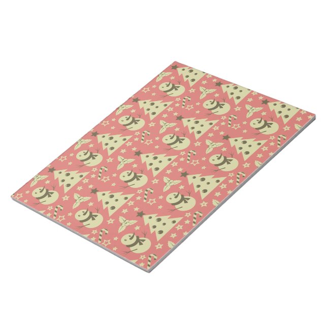 Retro Weihnachtsbäume Heilige Beerenstrasse Notizblock (angewinkelt)