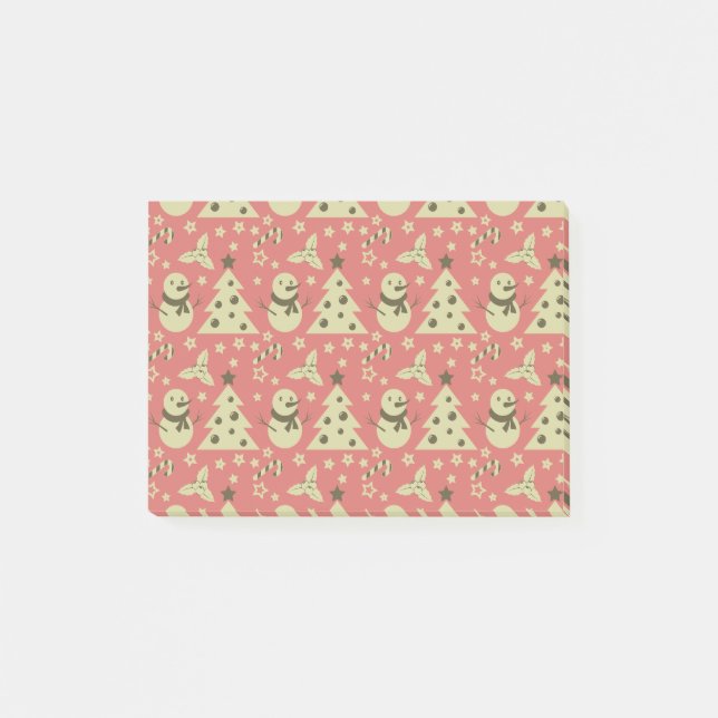 Retro Weihnachtsbäume Heilige Beerenstrasse Post-it Klebezettel (Vorderseite)