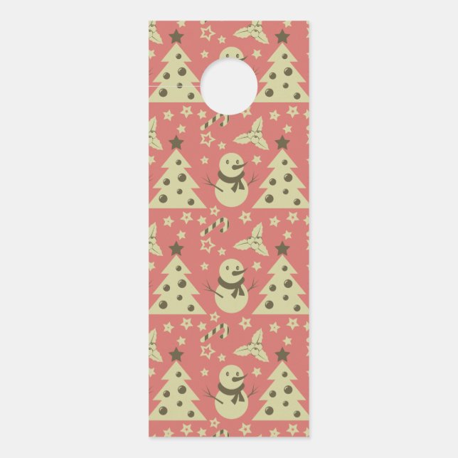 Retro Weihnachtsbäume Heilige Beerenstrasse Türanhänger (Vorderseite)