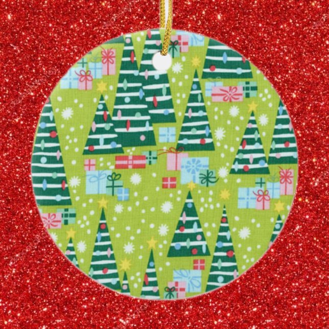 Retro-Weihnachtsbäume Keramik Ornament (Von Creator hochgeladen)