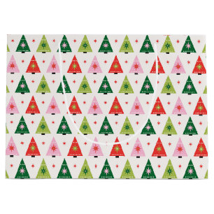 Retro Weihnachtsbäume Wrapping Paper Sheets Große Geschenktüte