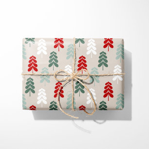 Retro Weihnachtsbaumen Umschlagpapier Geschenkpapier
