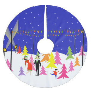 Retro WeihnachtsBaumfarm-Weihnachtsbaum-Rock Polyester Weihnachtsbaumdecke