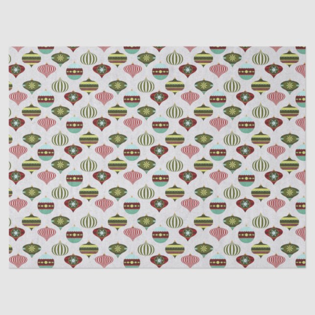 Retro Weihnachtsbaumschmuck auf der White Decoupag Seidenpapier (Vorderseite)