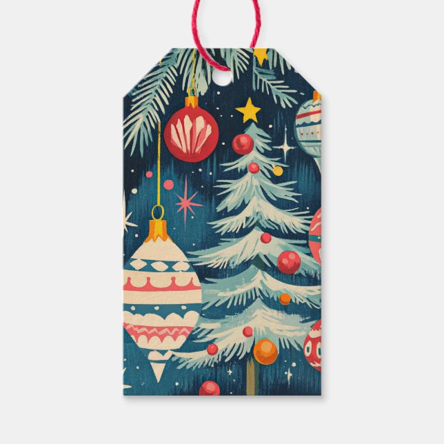 Retro-Weihnachtsbaumschmuck Geschenkanhänger (Vorderseite)