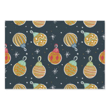 Retro-Weihnachtsbaumschmuck-Wrap-Papier