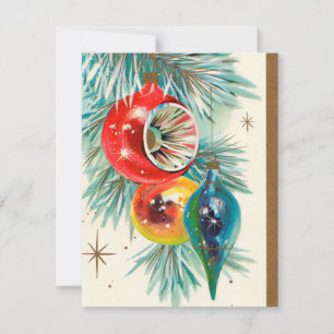 Retro-Weihnachtsbirne mit Beilegekarten Feiertagskarte