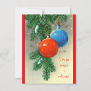 Retro-Weihnachtsbirnen-Party-Einladung Einladung