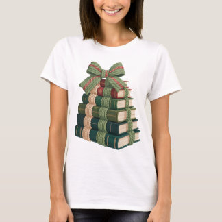 Retro-Weihnachtsbuch-Baum Vintage-Festgrafik T-Shirt